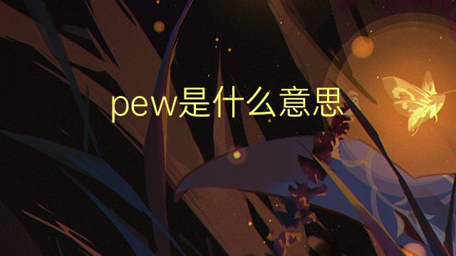 pew是什么意思 pew的翻译、读音、例句、中文解释