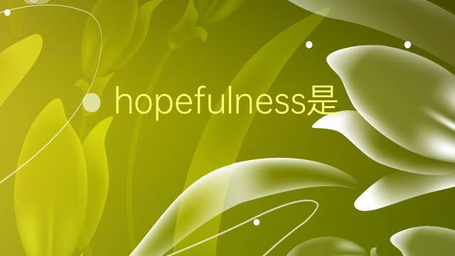 hopefulness是什么意思 hopefulness的翻译、读音、例句、中文解释