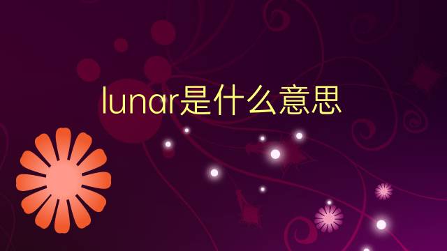 lunar是什么意思 lunar的翻译、读音、例句、中文解释