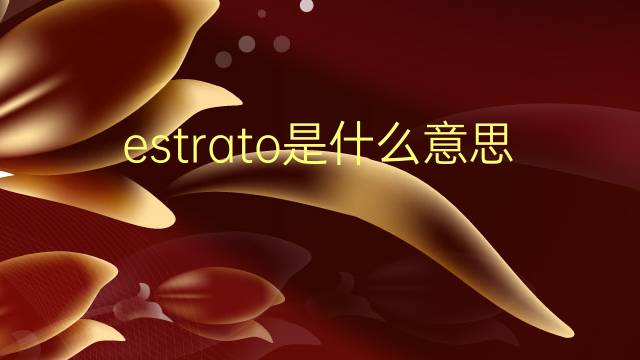 estrato是什么意思 estrato的翻译、读音、例句、中文解释