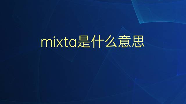 mixta是什么意思 mixta的翻译、读音、例句、中文解释