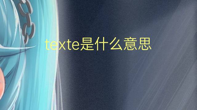 texte是什么意思 texte的翻译、读音、例句、中文解释