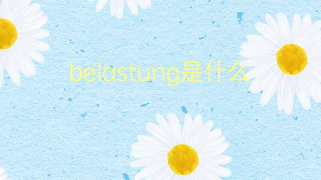 belastung是什么意思 belastung的翻译、读音、例句、中文解释