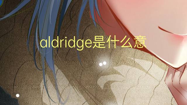 aldridge是什么意思 aldridge的翻译、读音、例句、中文解释