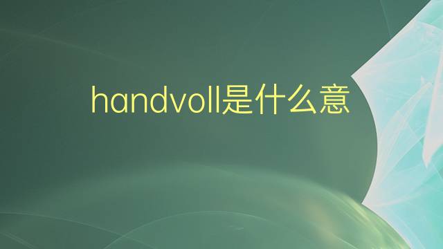 handvoll是什么意思 handvoll的翻译、读音、例句、中文解释