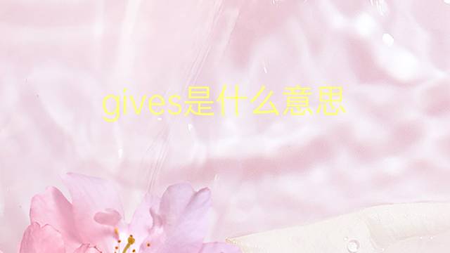 gives是什么意思 gives的翻译、读音、例句、中文解释