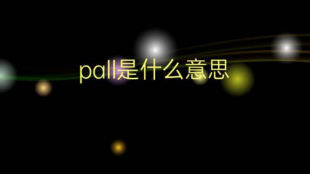 pall是什么意思 pall的翻译、读音、例句、中文解释