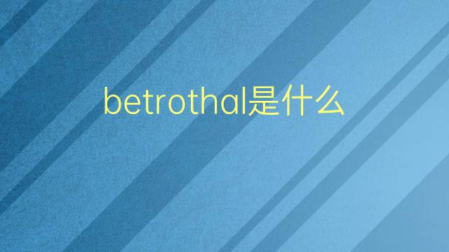 betrothal是什么意思 betrothal的翻译、读音、例句、中文解释