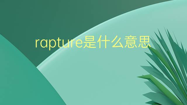 rapture是什么意思 rapture的翻译、读音、例句、中文解释