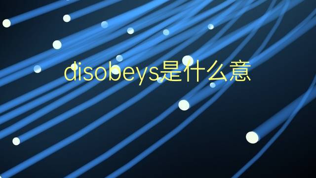 disobeys是什么意思 disobeys的翻译、读音、例句、中文解释