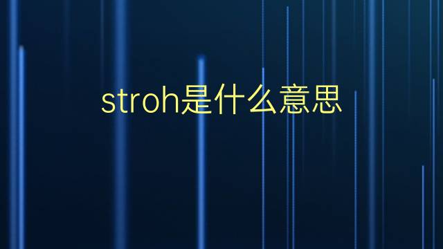 stroh是什么意思 stroh的翻译、读音、例句、中文解释