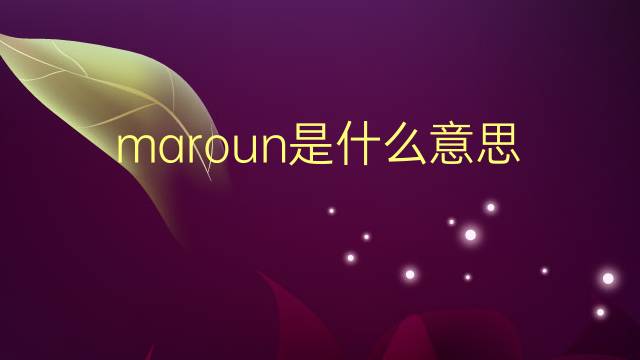 maroun是什么意思 英文名maroun的翻译、发音、来源