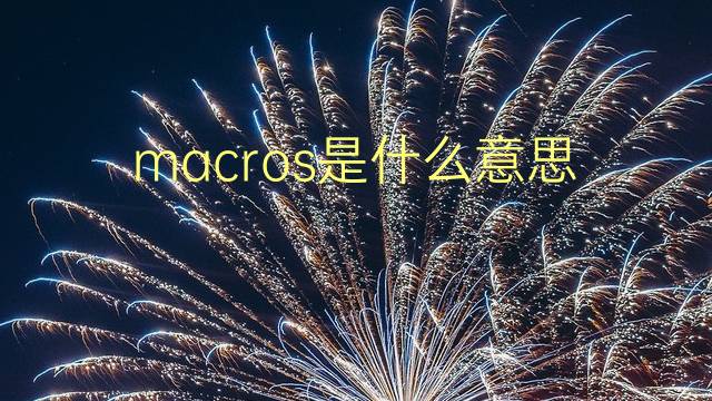 macros是什么意思 macros的翻译、读音、例句、中文解释