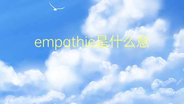 empathie是什么意思 empathie的翻译、读音、例句、中文解释