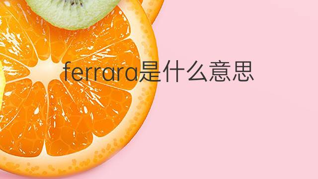 ferrara是什么意思 ferrara的翻译、读音、例句、中文解释