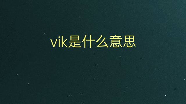 vik是什么意思 vik的翻译、读音、例句、中文解释