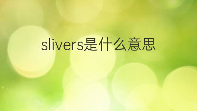 slivers是什么意思 slivers的翻译、读音、例句、中文解释