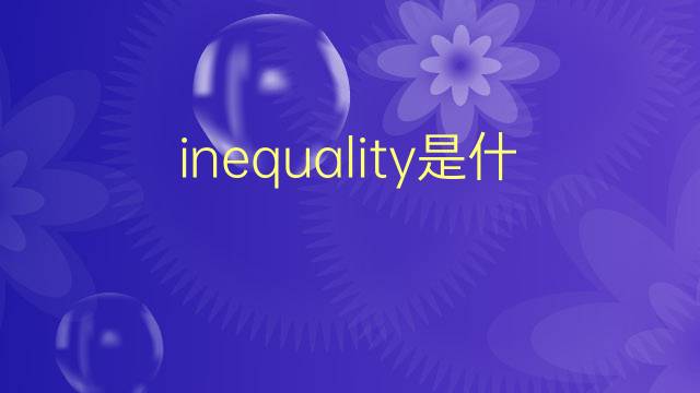 inequality是什么意思 inequality的翻译、读音、例句、中文解释