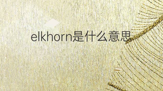 elkhorn是什么意思 elkhorn的翻译、读音、例句、中文解释