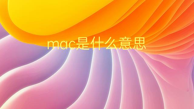 mac是什么意思 mac的翻译、读音、例句、中文解释