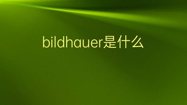 bildhauer是什么意思 bildhauer的翻译、读音、例句、中文解释