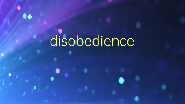 disobedience是什么意思 disobedience的翻译、读音、例句、中文解释