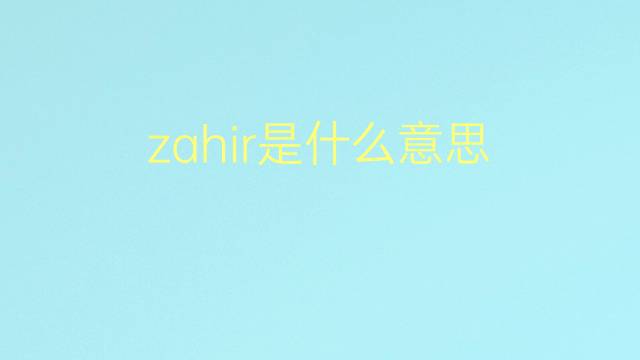 zahir是什么意思 zahir的翻译、读音、例句、中文解释