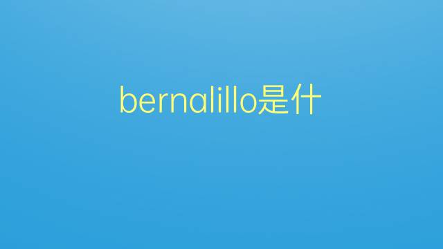 bernalillo是什么意思 bernalillo的翻译、读音、例句、中文解释