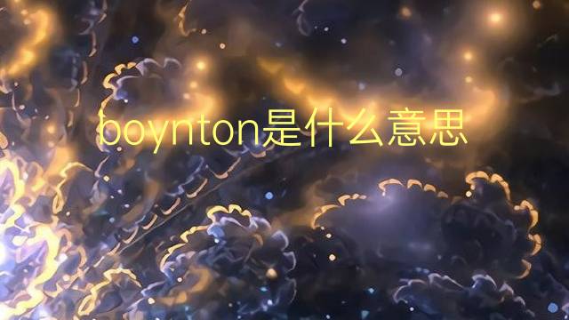 boynton是什么意思 boynton的翻译、读音、例句、中文解释