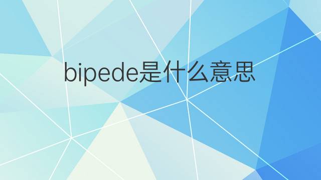 bipede是什么意思 bipede的翻译、读音、例句、中文解释