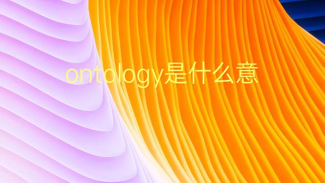 ontology是什么意思 ontology的翻译、读音、例句、中文解释