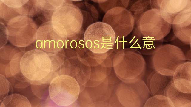 amorosos是什么意思 amorosos的翻译、读音、例句、中文解释