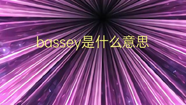 bassey是什么意思 英文名bassey的翻译、发音、来源