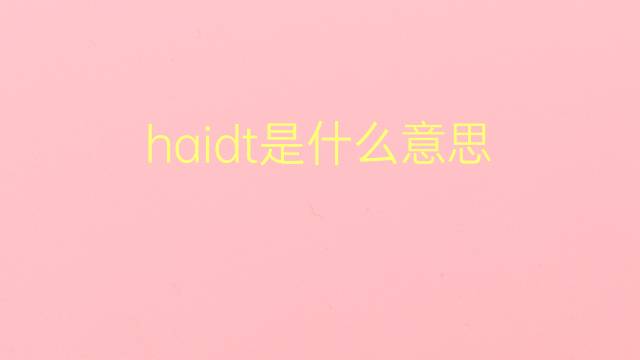 haidt是什么意思 haidt的翻译、读音、例句、中文解释