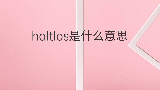 haltlos是什么意思 haltlos的翻译、读音、例句、中文解释