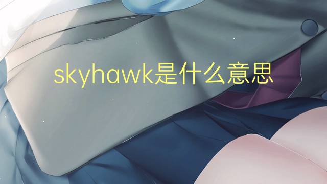 skyhawk是什么意思 skyhawk的翻译、读音、例句、中文解释