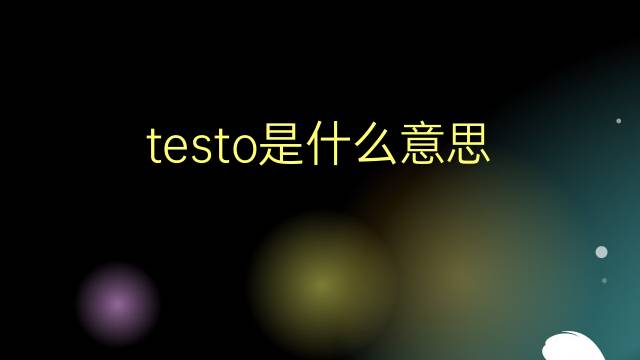 testo是什么意思 testo的翻译、读音、例句、中文解释