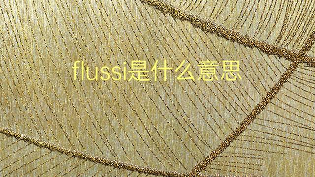 flussi是什么意思 flussi的翻译、读音、例句、中文解释