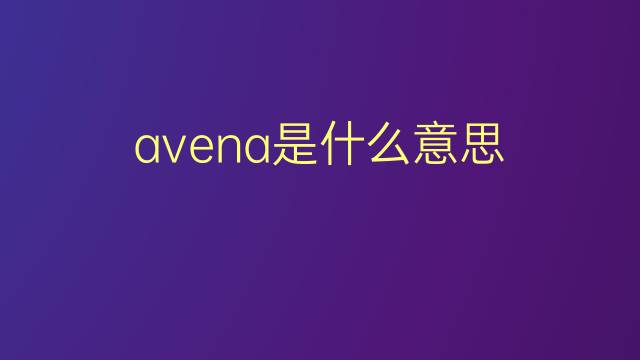 avena是什么意思 avena的翻译、读音、例句、中文解释