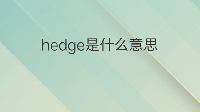 hedge是什么意思 hedge的翻译、读音、例句、中文解释