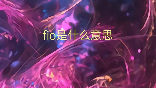 fio是什么意思 fio的翻译、读音、例句、中文解释