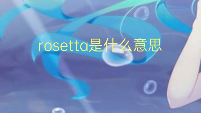 rosetta是什么意思 rosetta的翻译、读音、例句、中文解释