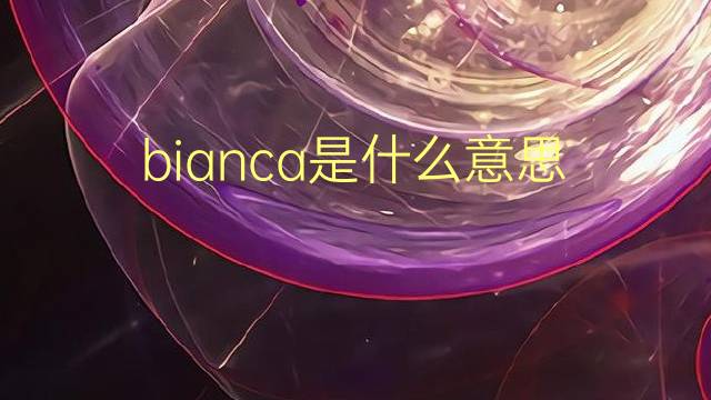 bianca是什么意思 bianca的翻译、读音、例句、中文解释