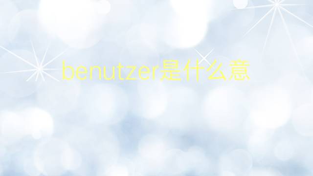 benutzer是什么意思 benutzer的翻译、读音、例句、中文解释