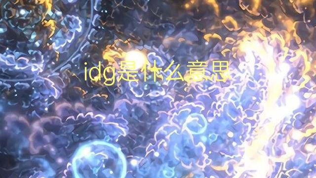 idg是什么意思 idg的翻译、读音、例句、中文解释