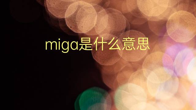 miga是什么意思 miga的翻译、读音、例句、中文解释