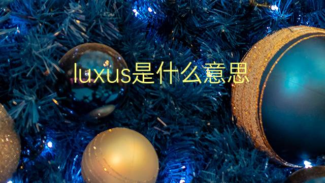 luxus是什么意思 luxus的翻译、读音、例句、中文解释