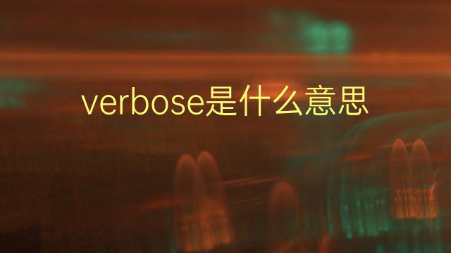 verbose是什么意思 verbose的翻译、读音、例句、中文解释