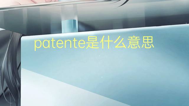 patente是什么意思 patente的翻译、读音、例句、中文解释