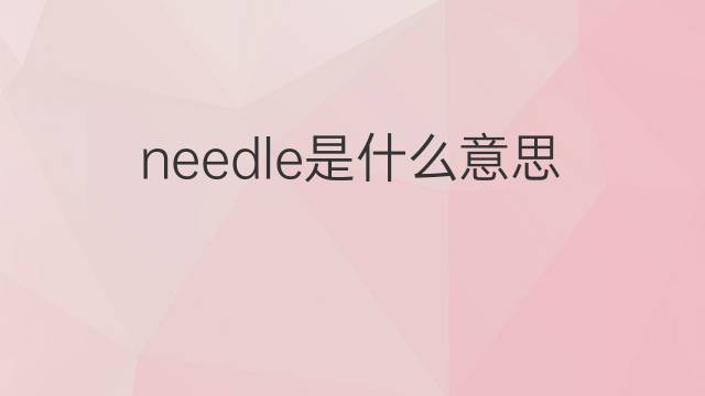 needle是什么意思 needle的翻译、读音、例句、中文解释